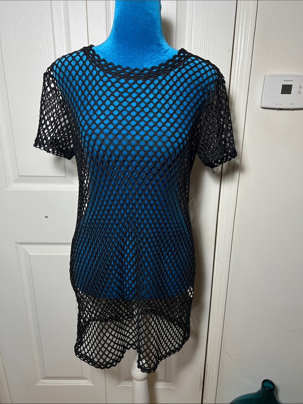 NWOT Donna Mizani Black Mesh Mini Dress Women’s Small